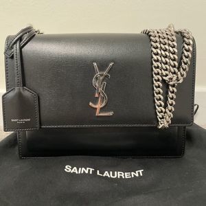 Ysl sunset medium chain bag smooth leather